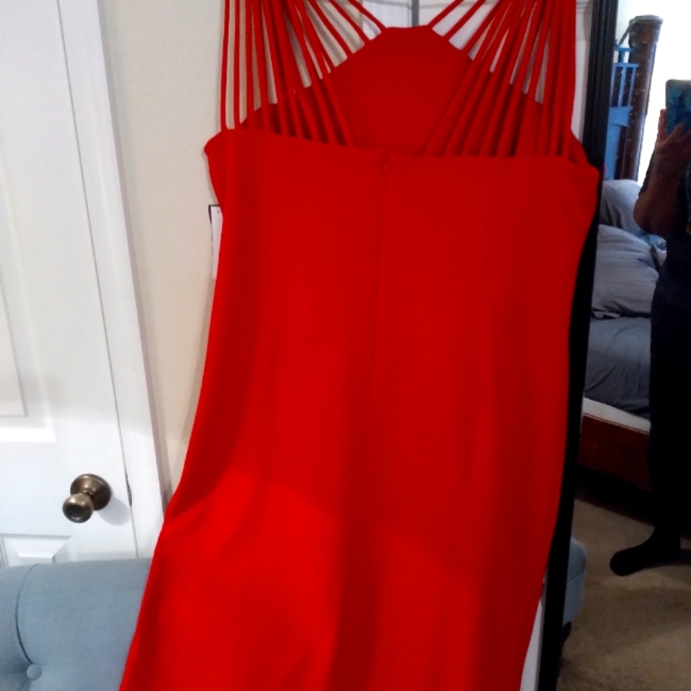 Red, 2x, mini dress